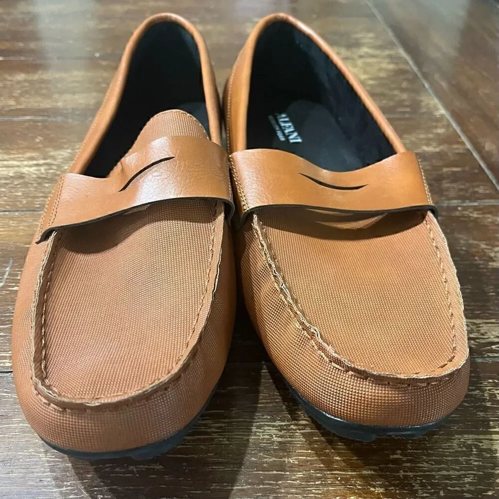 Alfani Mens Brown Penny Comfort Iker Round Toe Slip On Loafers